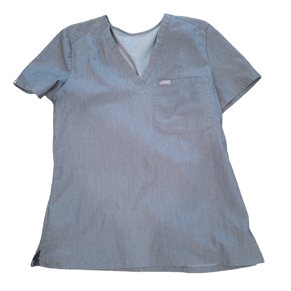 FIGS Gray Scrub Top Size Small